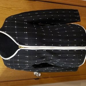 Marc new york like new knit zip cardigan black white